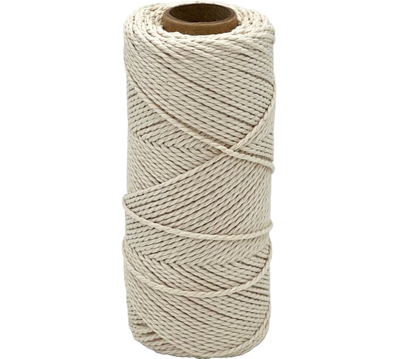 Изображение товара Нить хлопковая крученая truEnergy диаметр 1,5 мм, бобина 100 м 12621