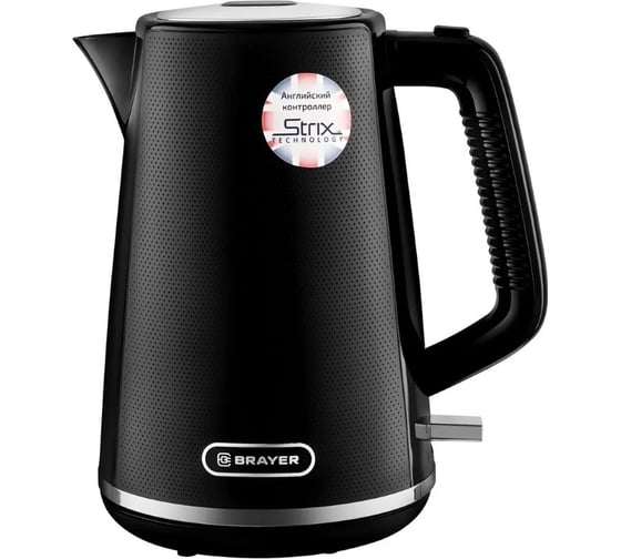 Изображение товара Чайник электрический BRAYER 1072BR STRIX, 2200 Вт, 1,7 л, пластиковый корпус, автоотключение при закипании BR1072