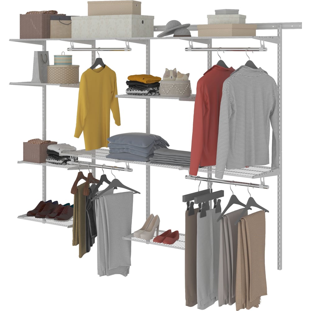 Изображение товара Гардеробная система ПРАКТИК Max G240 белая для хранения одежды