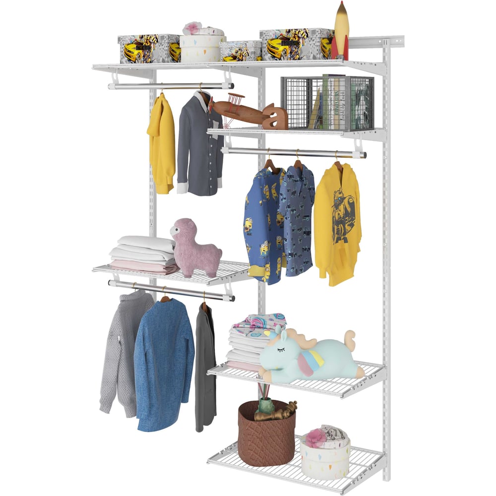 Изображение товара Гардеробная система ПРАКТИК Optima G120 белая, металлическая, вместительная