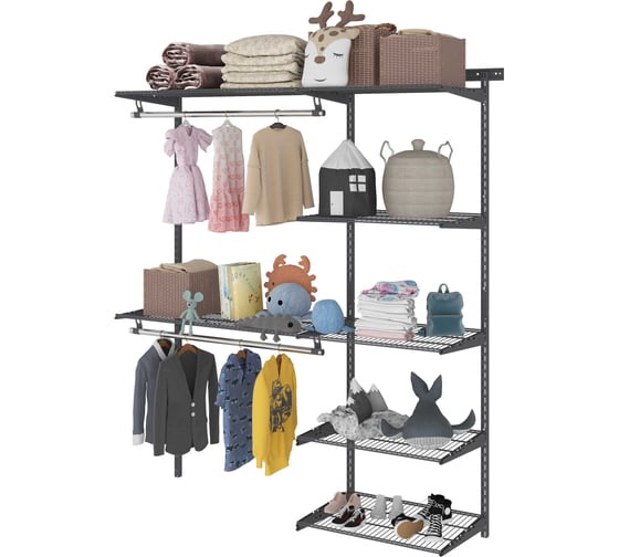 Изображение товара Гардеробная система ПРАКТИК Optima G150 графит S70299917515