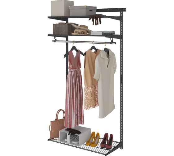 Изображение товара Гардеробная система ПРАКТИК Basic G90 графит S70299914515