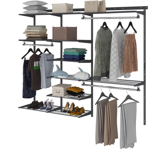 Изображение товара Гардеробная система ПРАКТИК Max G210 графит S70299919015