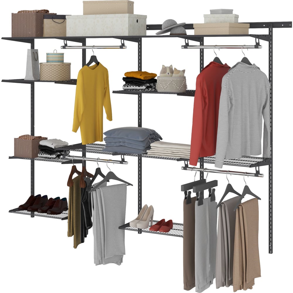 Изображение товара Гардеробная система ПРАКТИК Max G240 графит металлическая для хранения одежды