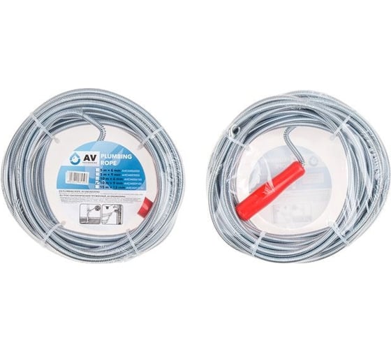 Изображение товара Трос сантехнический пружинный AV Engineering ф 9 мм, длина 10 м AVE34009100