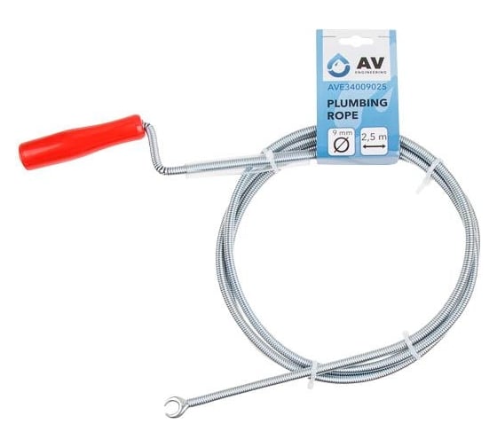 Изображение товара Трос сантехнический пружинный AV Engineering ф 9 мм, длина 2.5 м AVE34009025