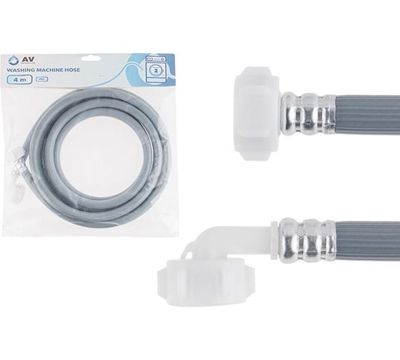 Изображение товара Шланг заливной для стиральной машины AV Engineering 4.0 м, ПВХ, AVE3303400