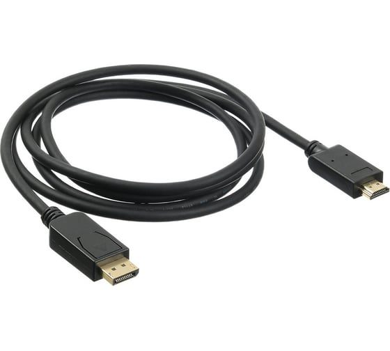 Изображение товара Кабель аудио-видео BURO v. 1.2 DisplayPort (m)/HDMI (m) 2м. позолоченные контакты, черный, (BHP DPP_HDMI-2) 1147189