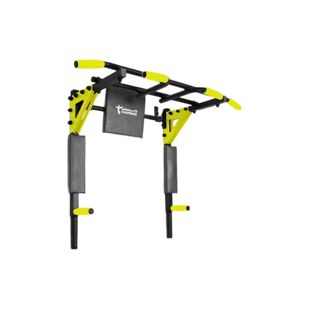 Изображение товара Разборный турник-брусья Absolute Champion Центрл Спорт PRO черный, желтые ручки и пластина АЧ 11632