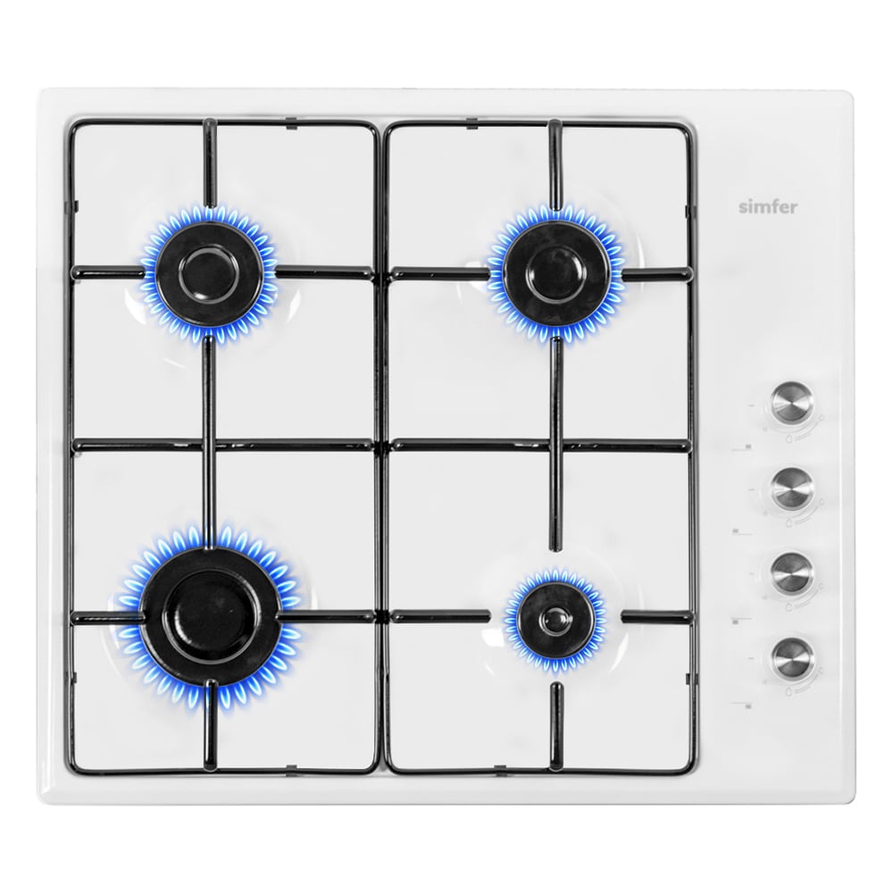 Изображение товара Газовая варочная панель SImfer H60Q40W411 с электроподжигом белая