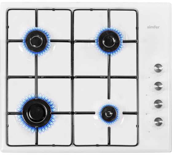 Изображение товара Газовая варочная панель SImfer с автоподжигом, белая H60Q40W411