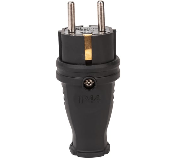 Изображение товара Прямая вилка с заземлением IN HOME каучук, 16А, IP44, черная, 9210 4690612010236