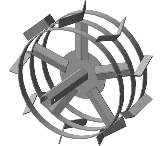Изображение товара Грунтозацеп вал S32 мм, 445x180 мм, втулка 205 мм, 3 обода, усиленная спица FORZA 01.01.42ГМБУ.S32.445.180.01