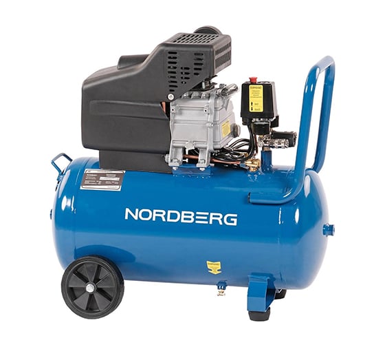 Изображение товара Компрессор поршневой NORDBERG 220 В, ресивер 50 л, 240 л/мин NCE50/241