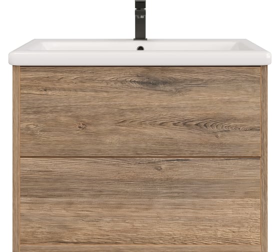 Изображение товара Тумба подвесная Sanstar Siva 70 с раковиной Como 70 (комплект) Дуб веллингтон табак 434.1-1.4.1.ККОМ