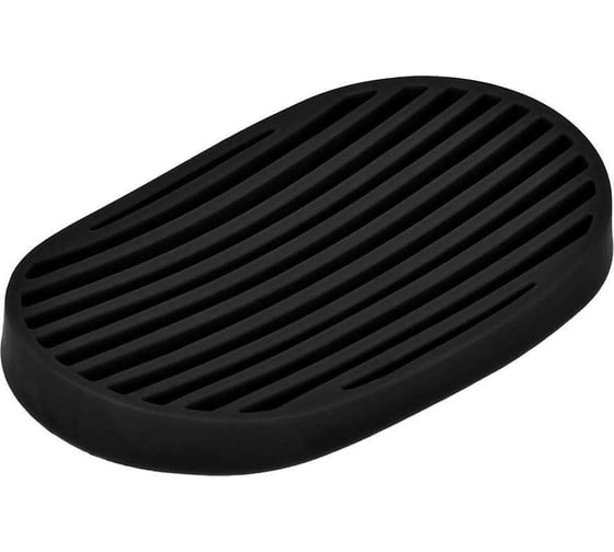 Изображение товара Подставка для губки и мыла Marmiton резиновая, со стоком для воды, 12.5х7.5 см, черная 17665