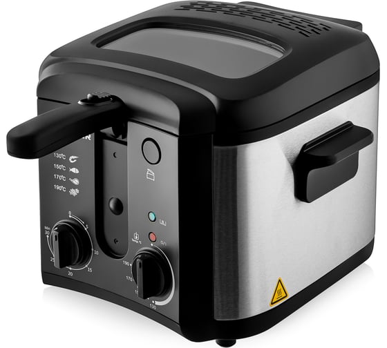 Изображение товара Фритюрница BRAYER 2833BR 1600 Вт, вместимость продукта 500 г, корзина д/масла 2.5 л, таймер 60 мин, несъемная чаша BR2833