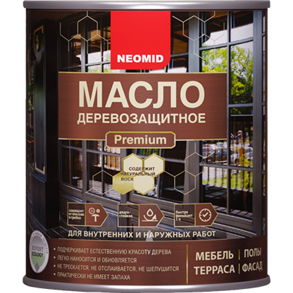 Купить Масло деревозащитное neomid premium 0, 75 л серый жемчуг н-маслоprem-0, 75/сер