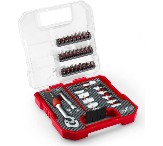 Изображение товара Набор бит и головок Einhell битодержатель, ключ реверсивный, l-case, 37 предметов 109022