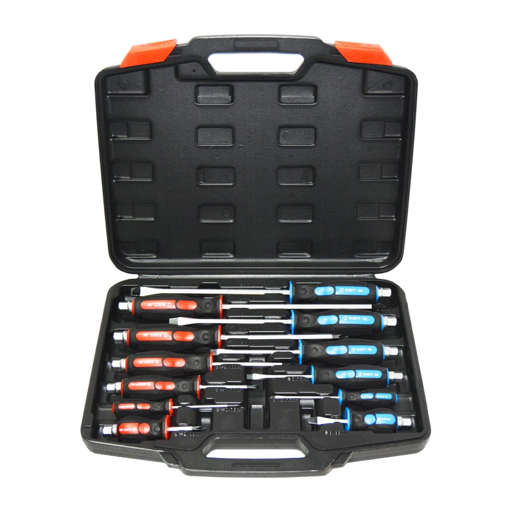 Изображение товара Набор ударных отверток AIST 12 предметов в кейсе для профессиональных и бытовых нужд