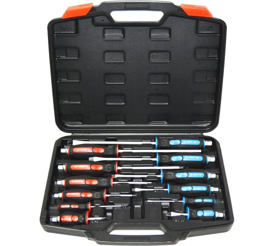 Изображение товара Набор усиленных ударных отверток AIST крестовых PH и шлицевых SL 12 предметов в кейсе 800512-M 00-00026119