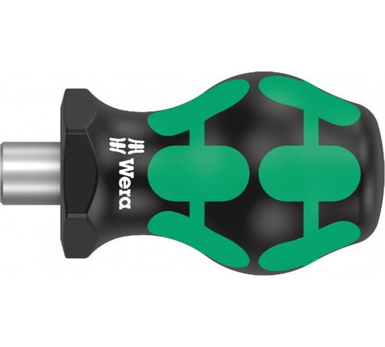 Изображение товара Отвёртка-битодержатель WERA 811/1 Kraftform Stubby короткая, магнит, 1/4 С 6.3 WE-008880