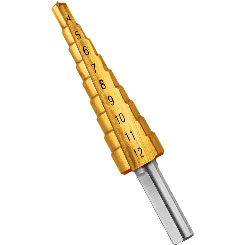 Изображение товара Сверло по металлу ступенчатое 4-12 мм Vertextools 6 мм хвостовик