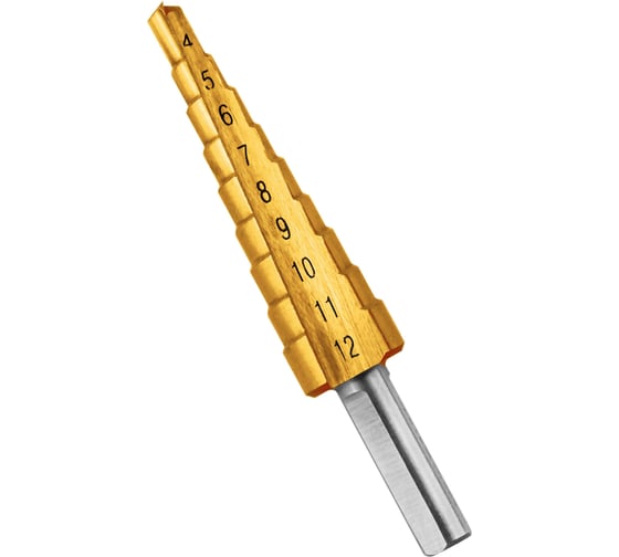 Изображение товара Сверло по металлу ступенчатое 4-12 мм vertextools 4-12