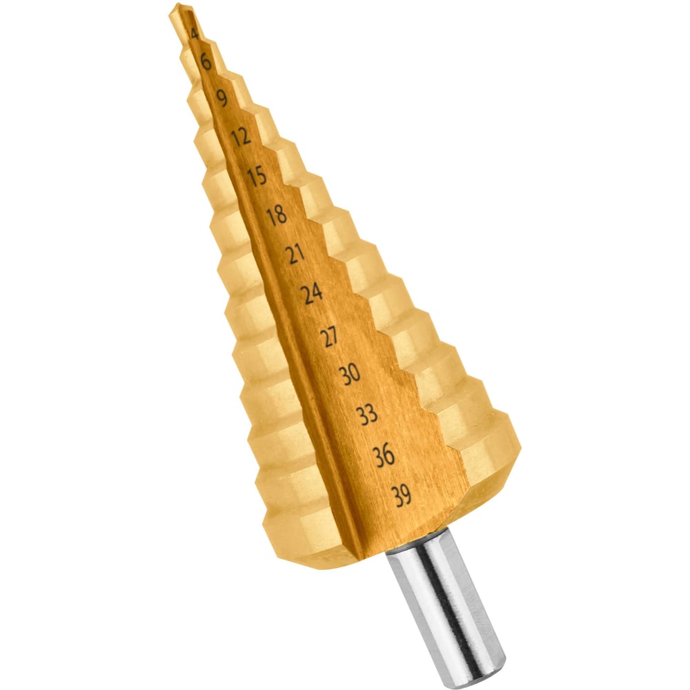 Изображение товара Ступенчатое сверло по металлу Vertextools 4-39 мм для точных отверстий