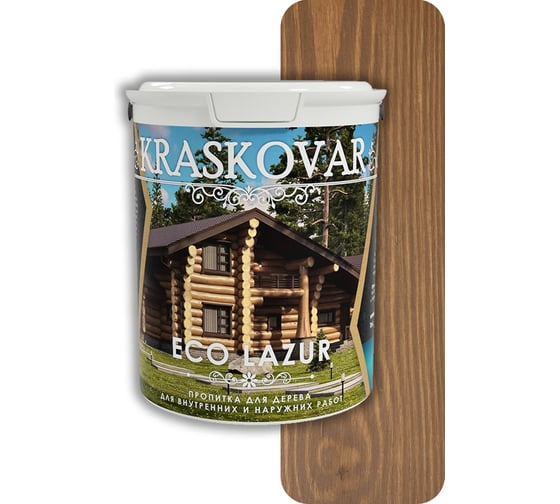 Изображение товара Пропитка для дерева Kraskovar Eco Lazur красное дерево 0,9л 1186
