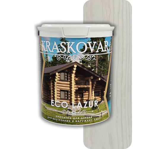 Изображение товара Пропитка для дерева Kraskovar Eco Lazur белый 2л 1194
