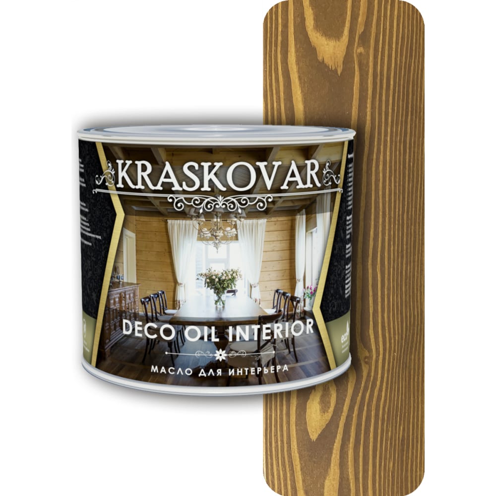Масло для интерьера Kraskovar скипидар живичный mighty oak 500 мл