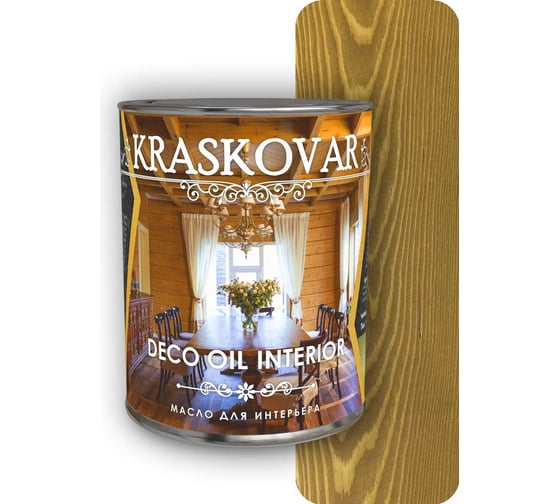 Изображение товара Масло для интерьера Kraskovar Deco Oil Interior дуб 0,75л 1093