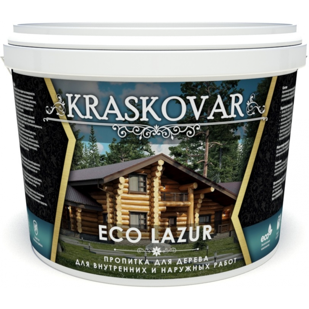 Кроющий антисептик Kraskovar, цвет махагон 1218 Eco Lazur - фото 1