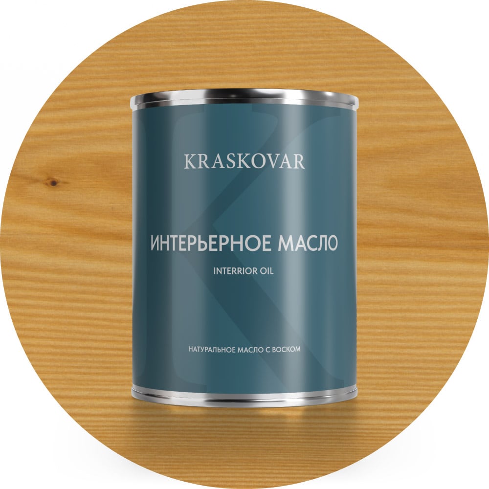 Изображение товара Масло для интерьера Kraskovar Deco Oil Interior бесцветное 0,75л для защиты и декоративной отделки 