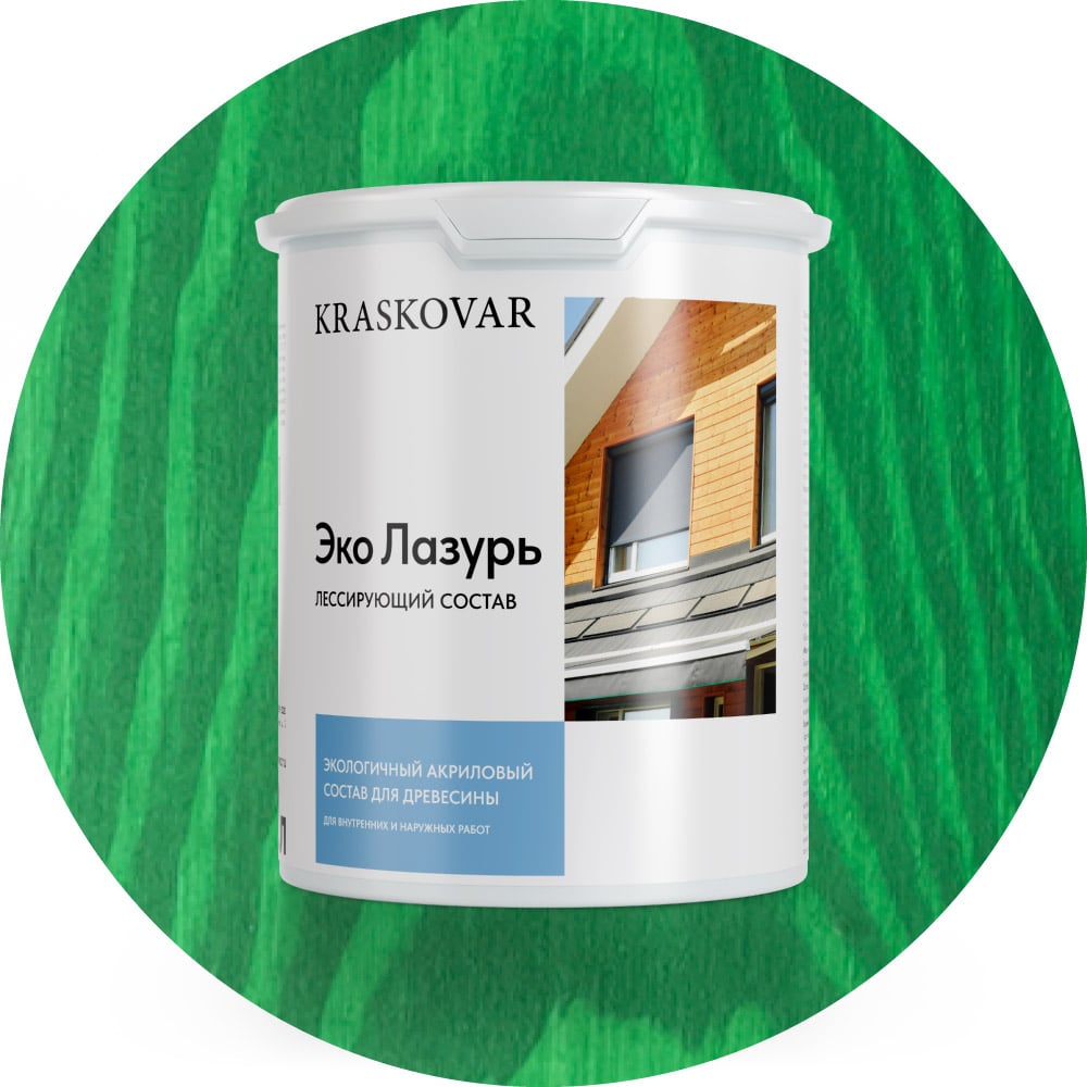 Лессирующая пропитка для древесины Kraskovar «Эко Лазурь», акация 2л 1206
