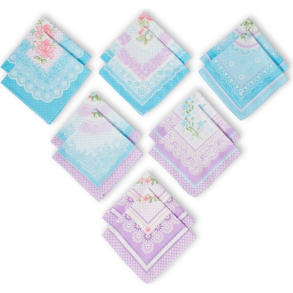 Изображение товара Платки носовые Этель женские Нежность 30х30 см набор 12 шт