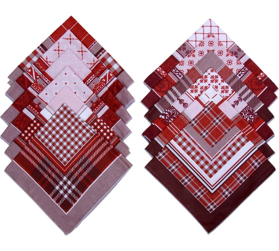 Изображение товара Платки носовые Этель мужские, 30х30 см, набор 12 шт, Коричневый, рис. микс, 100% хлопок 1696468