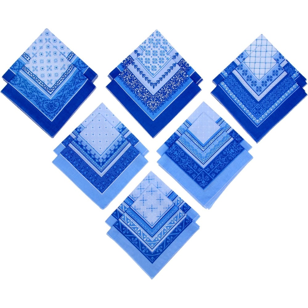 Изображение товара Набор мужских носовых платков Этель 12 штук 30x30 см синий микс гипоаллергенные