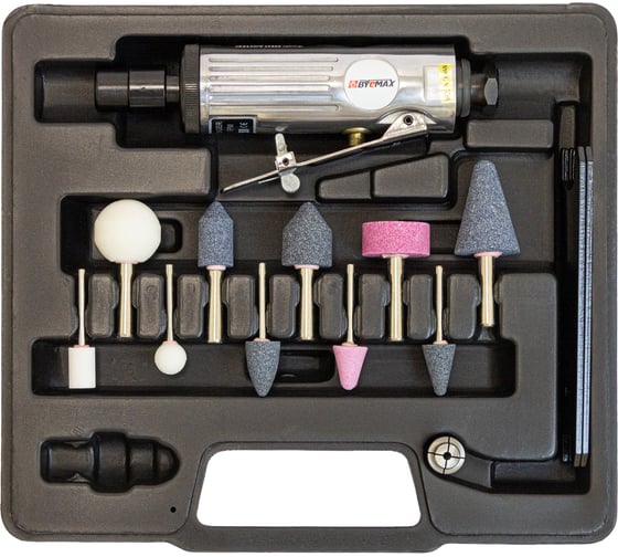Изображение товара Бормашина пневматическая прямая BYEMAX в наборе с шарошками BM-532K