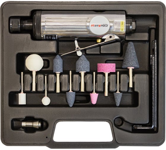 Изображение товара Бормашина пневматическая прямая BYEMAX в наборе с шарошками BM-512K