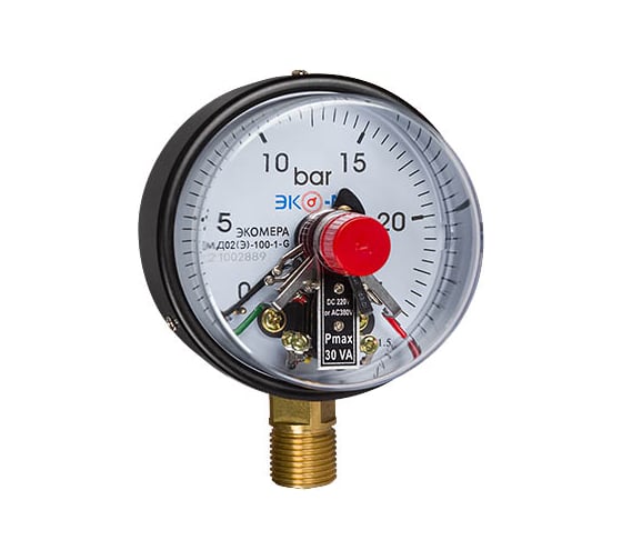 Изображение товара Манометр экомера ЭКО-М мд02(э)-100мм 0..25 бар, g1/2, МД02Э-100-G-25