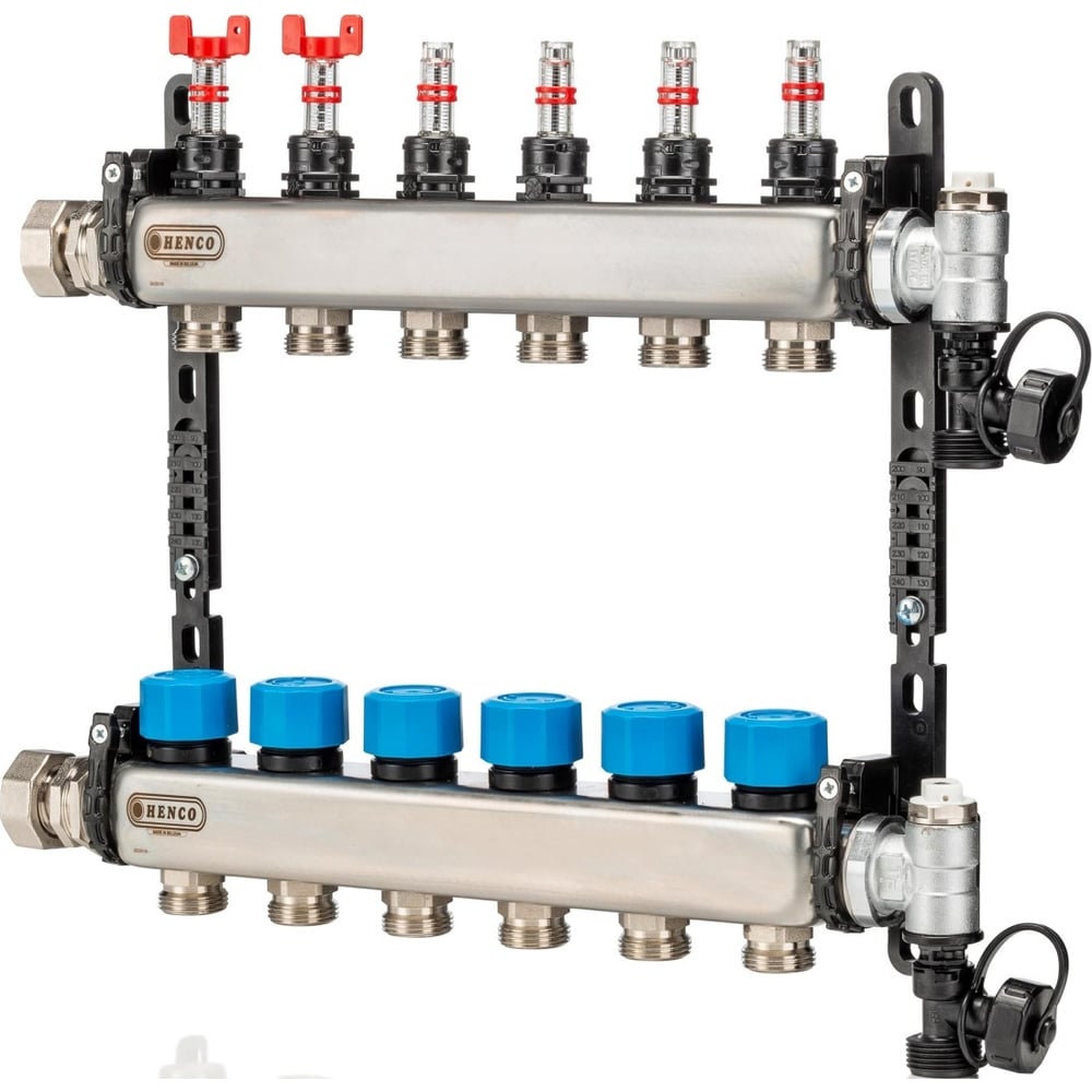 Изображение товара Коллектор из нержавеющей стали Henco 1 дюйм регулируемый расходомер