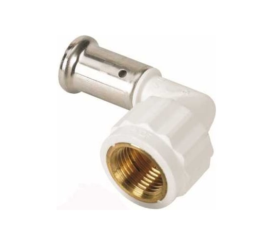 Изображение товара Угольник Henco 90 ВР, ПВДФ пресс, белый, 16x3/8" 6PKW-1603