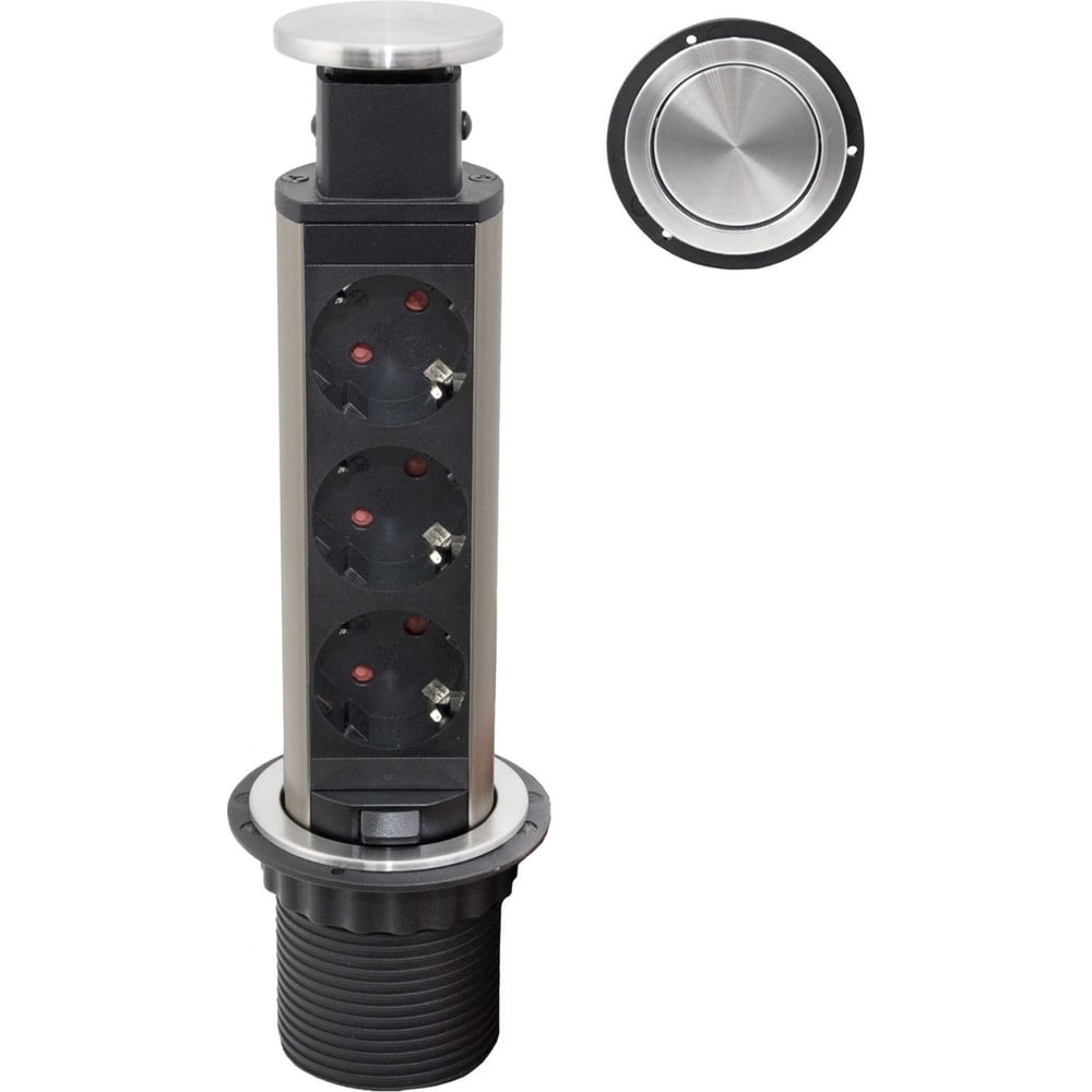 Изображение товара Выдвижной удлинитель AKS Vulcan 60 мм с 3 розетками