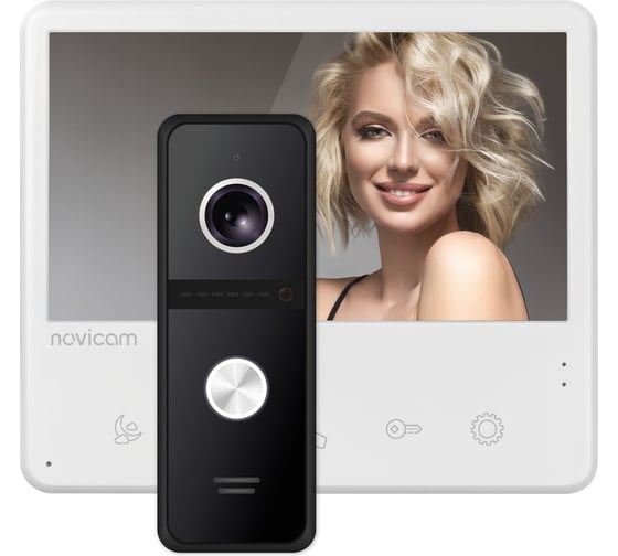 Изображение товара Комплект видеодомофона для квартиры, дома Novicam UNIT 7C KIT работа с подъездным домофоном Vizit, Cyfral, Eltis без дополнительного оборудования, поддержка сигнала HOOK 4905