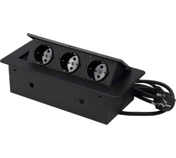 Изображение товара Выдвижной удлинитель AKS NOVA 3 розетки, черный 78893