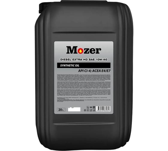 Изображение товара Моторное масло Mozer Diesel Extra HD SAE 10w-40 E4/E7, канистра 20 л 4635857