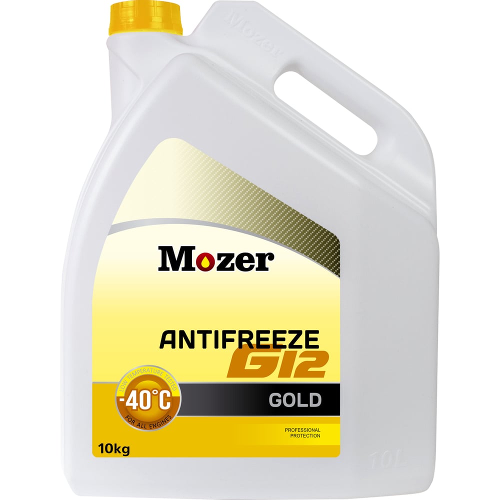Изображение товара Антифриз Mozer G12 GOLD желтый 10 кг - защита двигателя