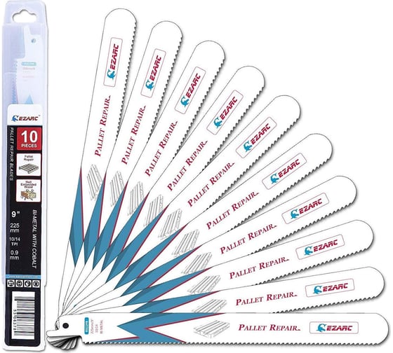 Изображение товара Полотна из биметалла с кобальтом для разбора паллет 225 мм, 10 шт, для сабельной пилы Ezarc 802042